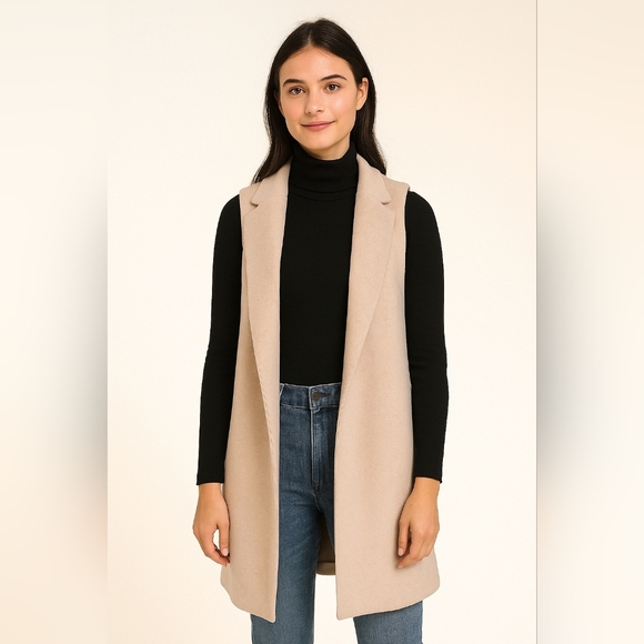 Love Tree New Women's Tan Sleeveless Sweater Vest Cardigan Size X Large - Picture 1 of 10